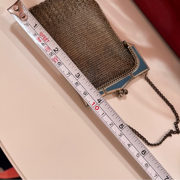 Whiting & Davis Antique Silver Mesh Art Deco Victorian Mini Bag - Picture 14 of 17